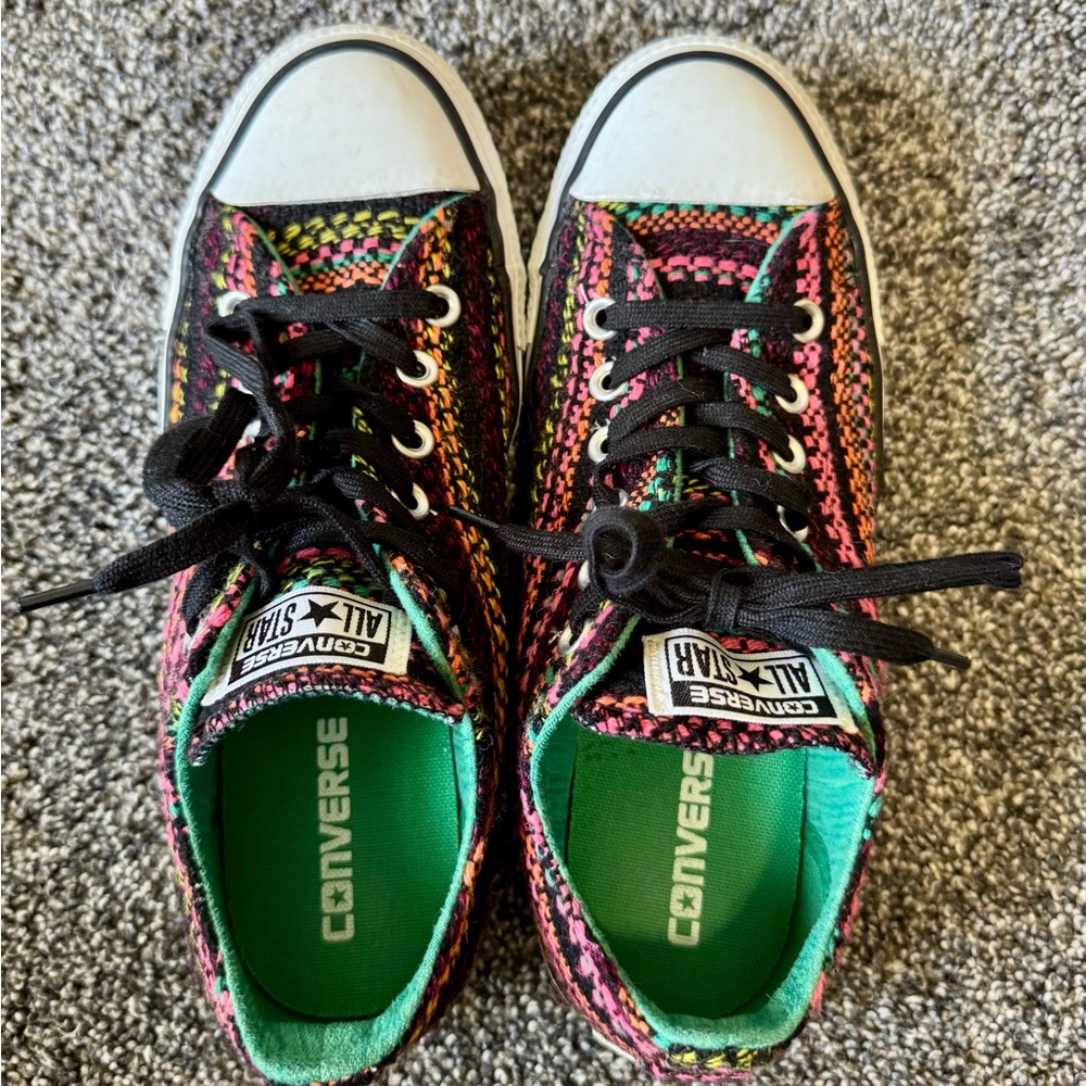 Converse All Star Parakeet OX Rainbow Knit Sneakers Low Top Women's Size 8 - Picture 12 of 12